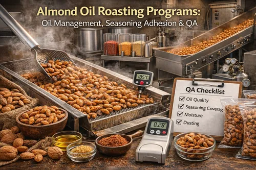 Almond Oil Roasting Programs: Oil Management, Seasoning Adhesion, and QA - Almond Industrial Applications — Atlas Nut Supply