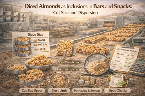 Diced Almonds as Inclusions in Bars and Snacks: Cut Size and Dispersion - Almond Industrial Applications — Atlas Nut Supply
