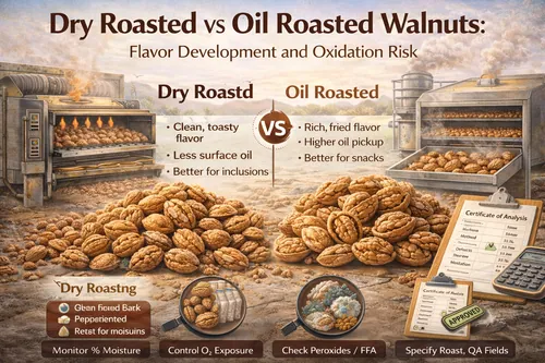 Dry Roasted vs Oil Roasted Walnuts: Flavor Development and Oxidation Risk - Walnut Industrial Applications — Atlas Nut Supply