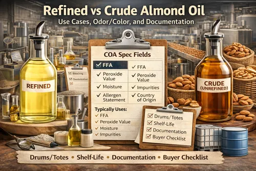 Refined vs Crude Almond Oil: Use Cases, Odor/Color, and Documentation - Almond Industrial Applications — Atlas Nut Supply