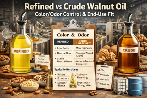 Refined vs Crude Walnut Oil: Color/Odor Control and End-Use Fit - Walnut Industrial Applications — Atlas Nut Supply