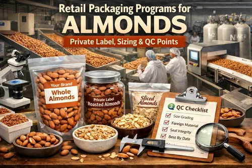 Retail Packaging Programs for Almonds: Private Label, Sizing, and QC Points - Almond Industrial Applications — Atlas Nut Supply