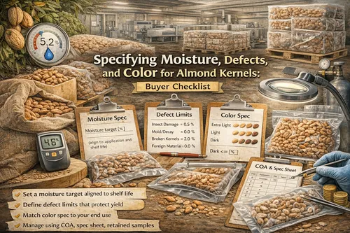 Specifying Moisture, Defects, and Color for Almond Kernels: Buyer Checklist - Almond Industrial Applications — Atlas Nut Supply